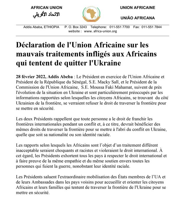 Grande alerte sur le racisme anti-noir en Ukraine
